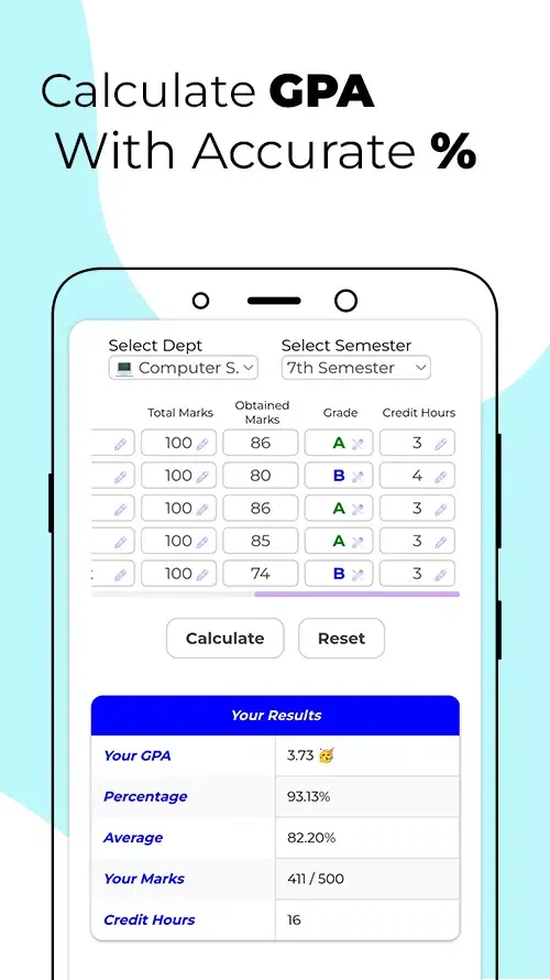 Tangkapan layar GPA Calculator & Planner