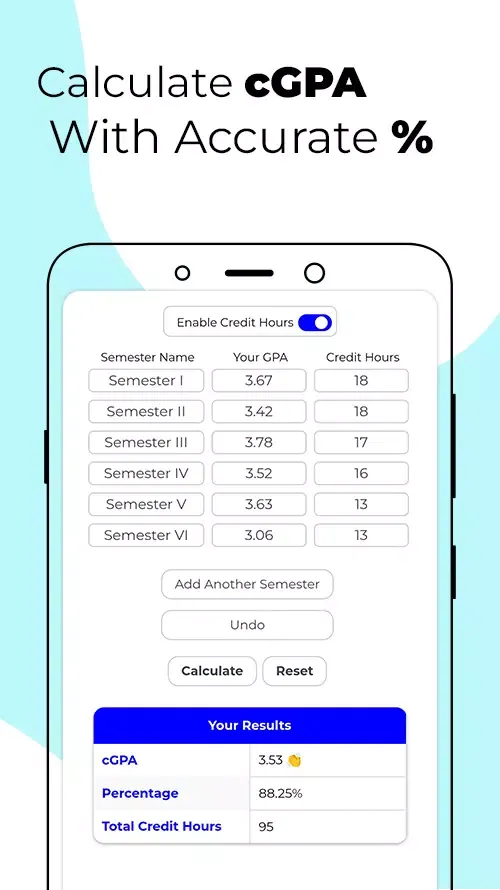Tangkapan layar GPA Calculator & Planner