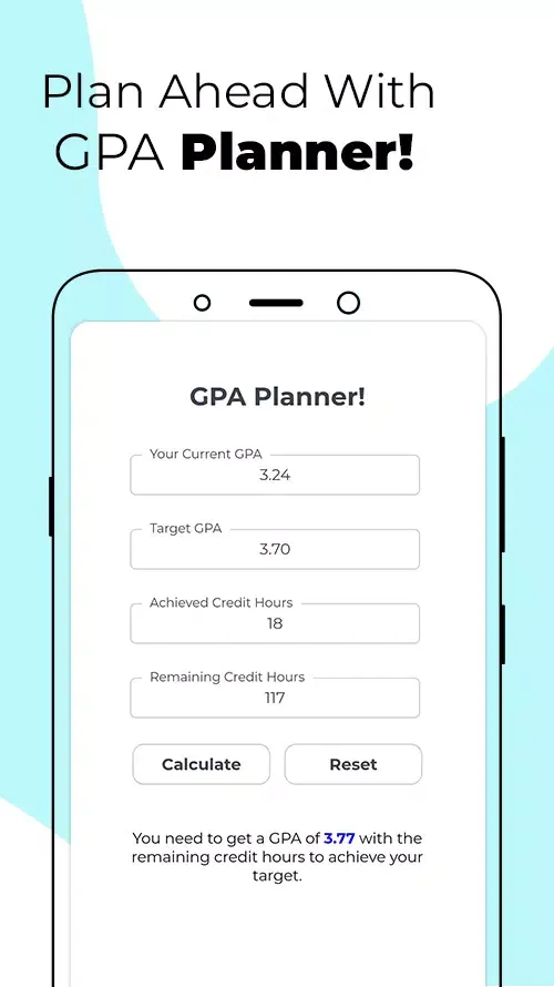 Tangkapan layar GPA Calculator & Planner