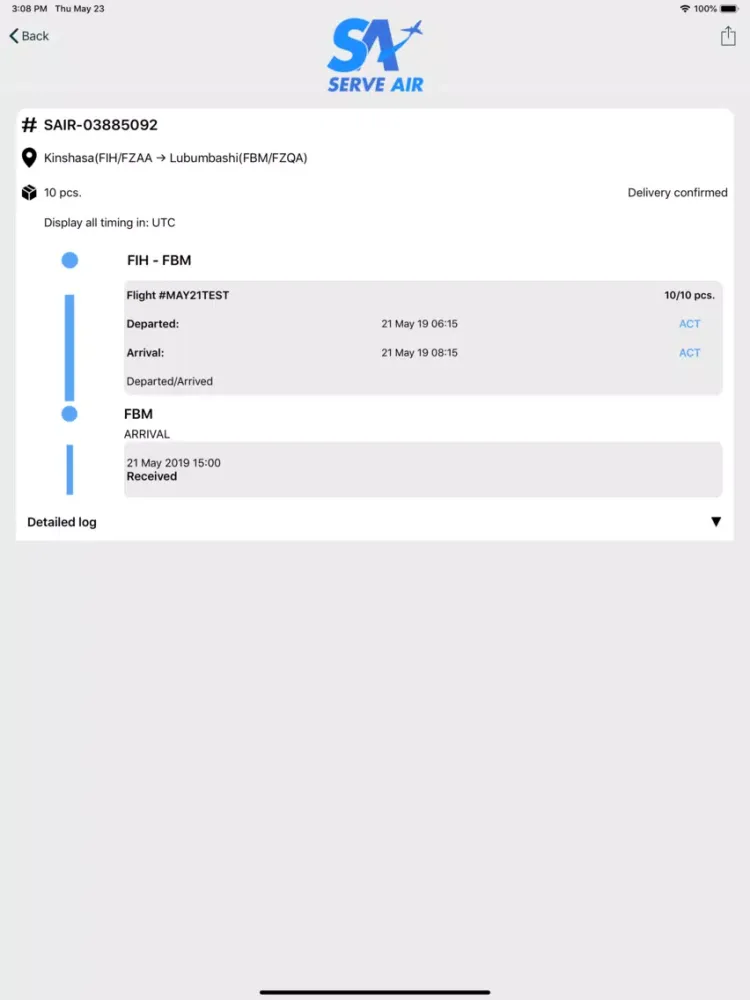 ServeAirTrackAndTrace iPad  Screenshots