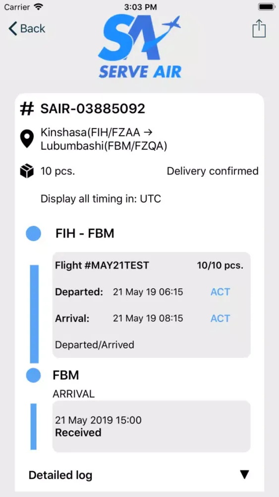 ServeAirTrackAndTrace Screenshots
