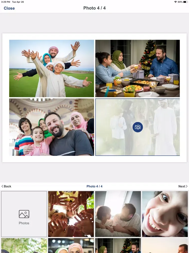 Tangkapan layar epostcard iPad 