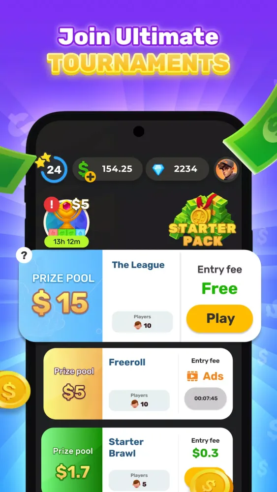 Captures d'écran de Win Real Money Games: Playoff
