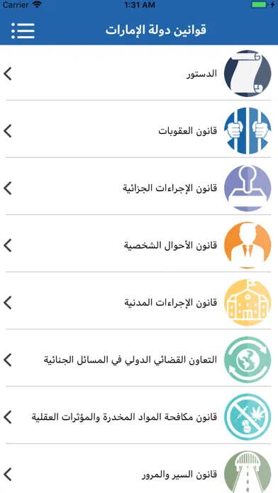 Captures d'écran de UAE-Laws