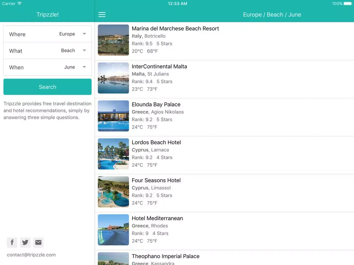 Tangkapan skrin Tripzzle! Travel Destination & Hotel Recommendations iPad 