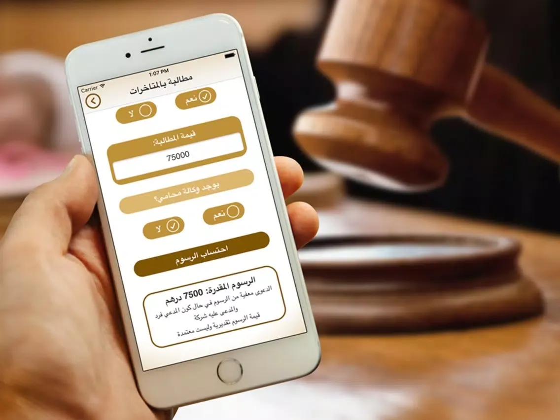 Smart Fees Calculator - RAK Courts حاسبة الرسوم الذكية - محاكم راس الخيمة iPad  스크린샷