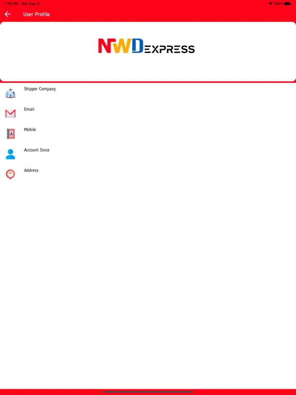 Zrzuty ekranu NWD Shipper iPad 