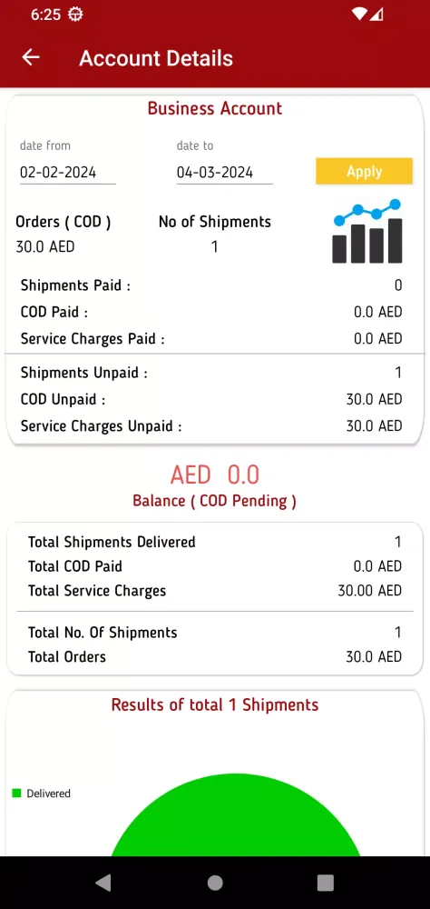 QuickPick Delivery Shipper Screenshots