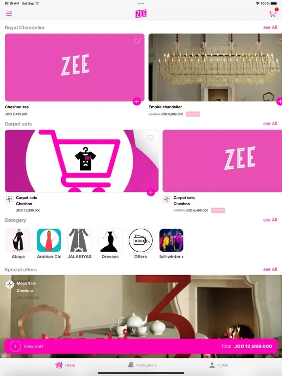 Tangkapan layar ZEE-Fashion iPad 