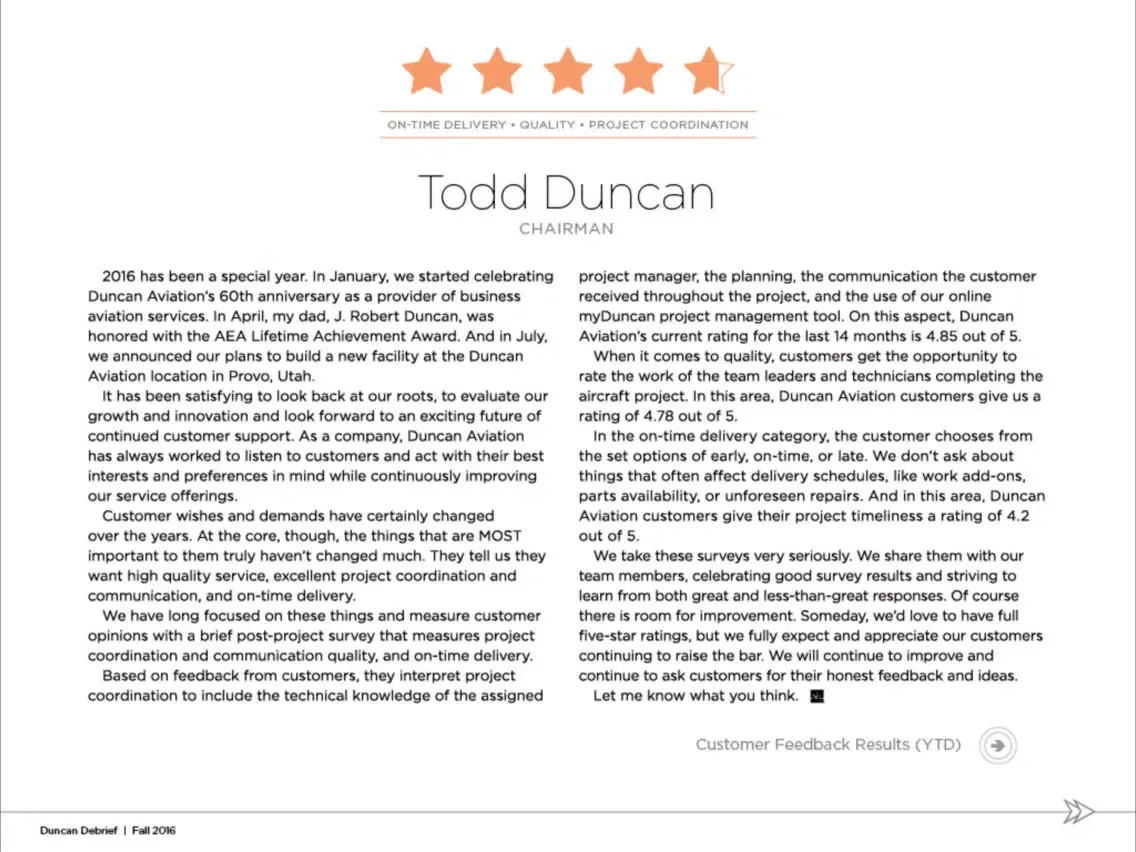 Duncan Aviation Debrief iPad  Screenshots