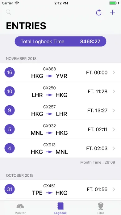 Capturas de pantalla de Air Pilot Logbook - Airlines