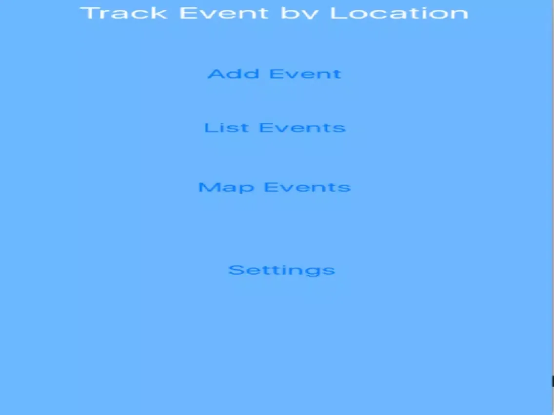 Track Events by Location iPad  Screenshots