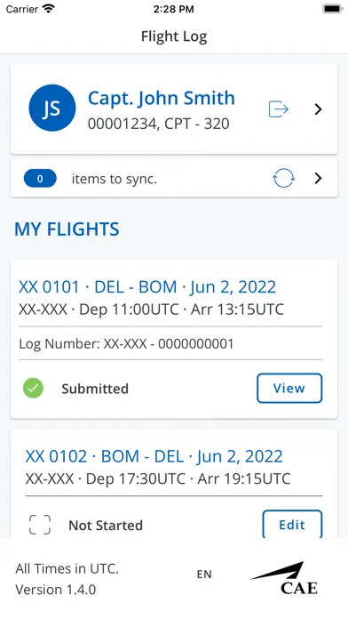 Скриншоты FlightLog
