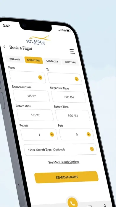 Capturas de tela do Solairus: Book Charter Flights