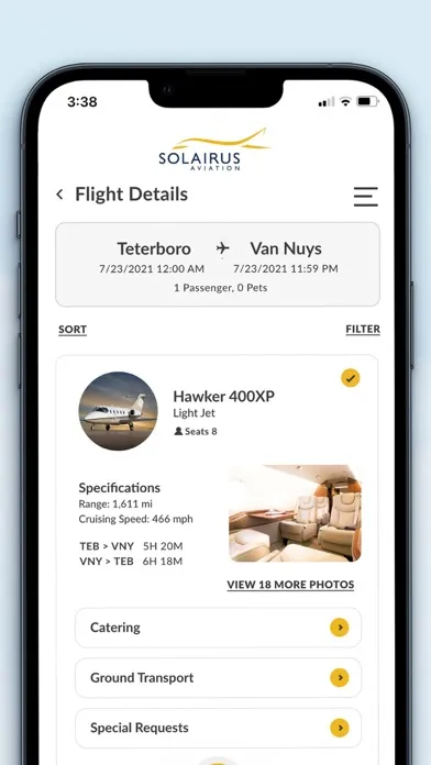 Capturas de tela do Solairus: Book Charter Flights