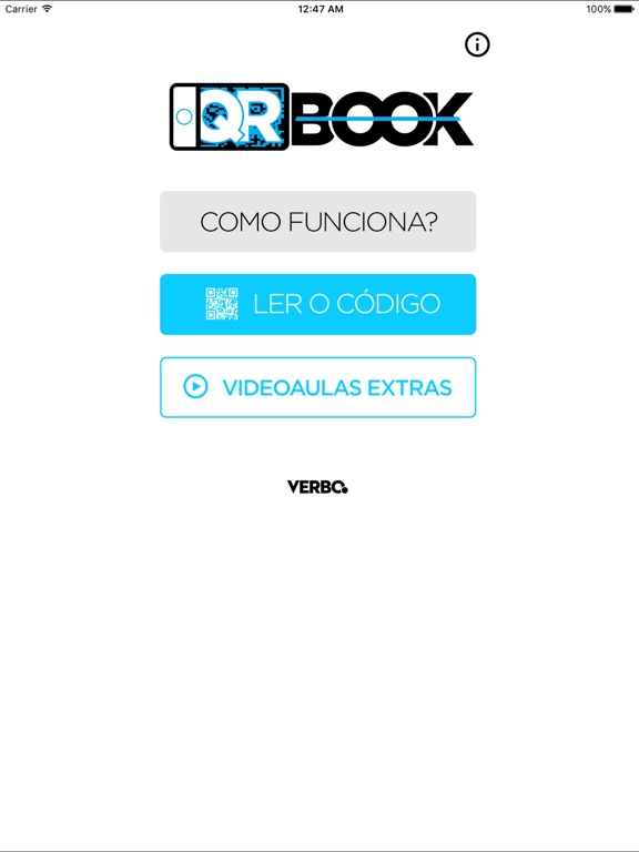 Capturas de tela do QRBook.Verbo iPad 