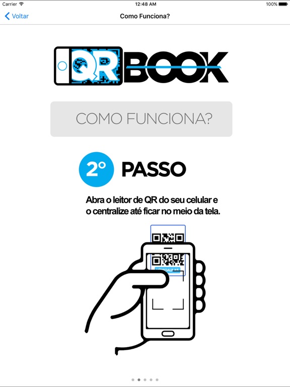 Capturas de tela do QRBook.Verbo iPad 