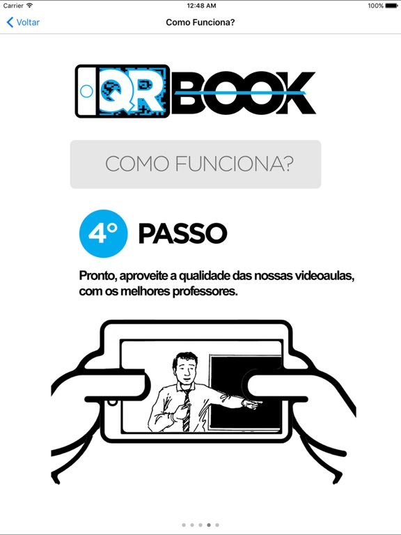 Capturas de tela do QRBook.Verbo iPad 