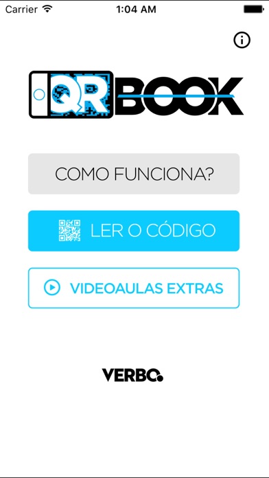 Capturas de tela do QRBook.Verbo