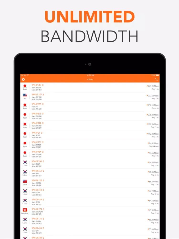 Tangkapan skrin FREE VPN Servers - 300Mbps Lightening Speed iPad 