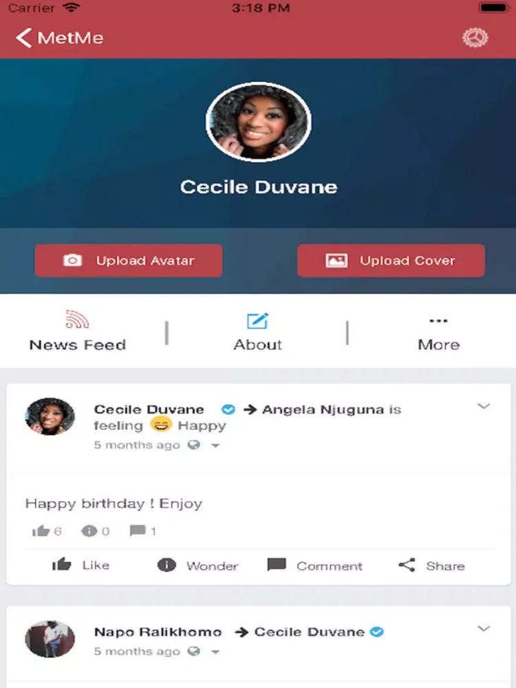 ภาพหน้าจอของ MetMe Social iPad 