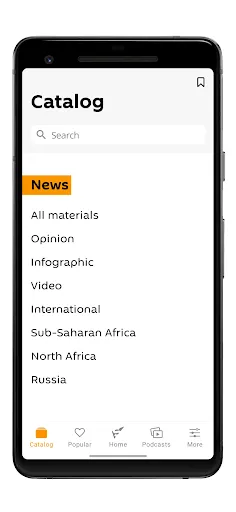 Screenshot di Sputnik Africa