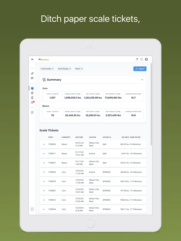 Capturas de pantalla de Alliance Grain Co. iPad 