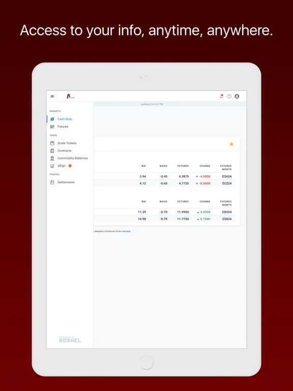 Capturas de tela do Allied Grain Company iPad 