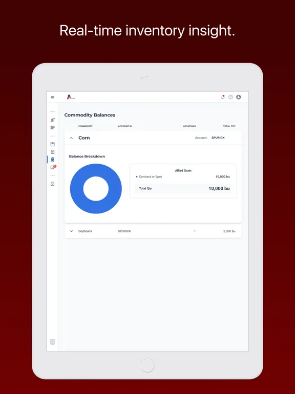 Capturas de tela do Allied Grain Company iPad 