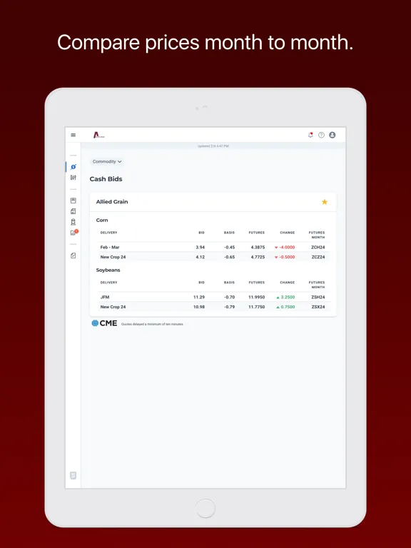 Capturas de tela do Allied Grain Company iPad 