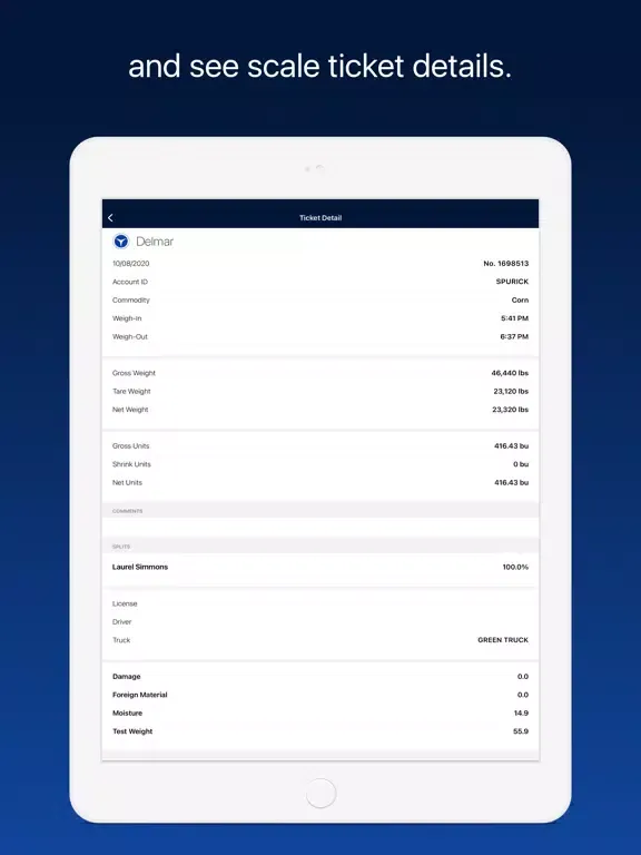 Amick Farms Grain iPad  スクリーンショット