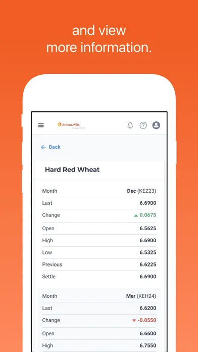 Zrzuty ekranu Ardent Mills® US Grain
