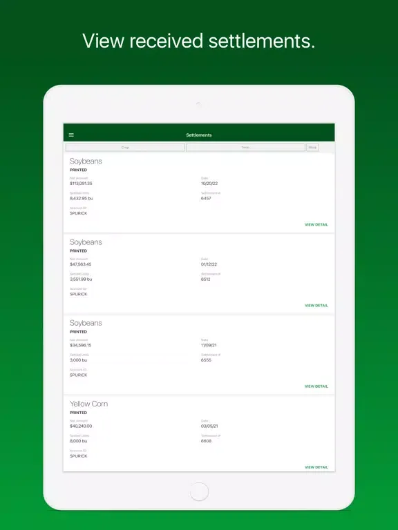 Ảnh chụp màn hình của Central Farmers Coop iPad 
