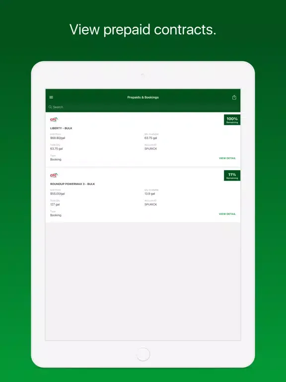 Ảnh chụp màn hình của Central Farmers Coop iPad 
