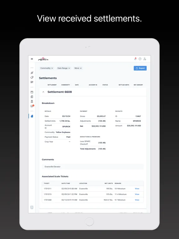 Zrzuty ekranu Gateway FS Grain iPad 