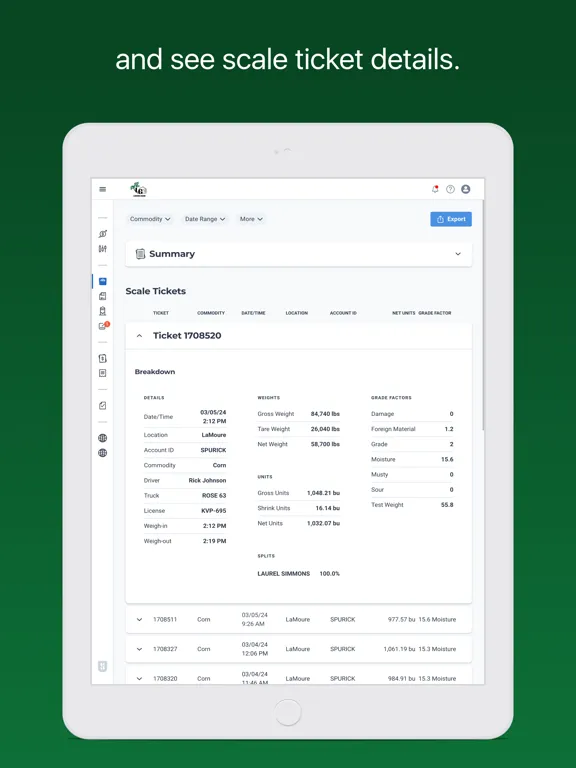 Larson Grain iPad  스크린샷