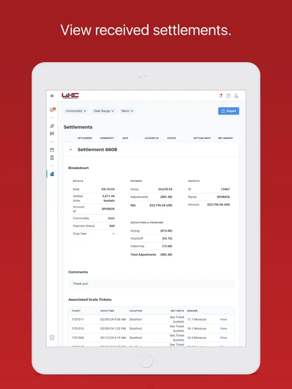 Zrzuty ekranu United Cooperative (IA) iPad 