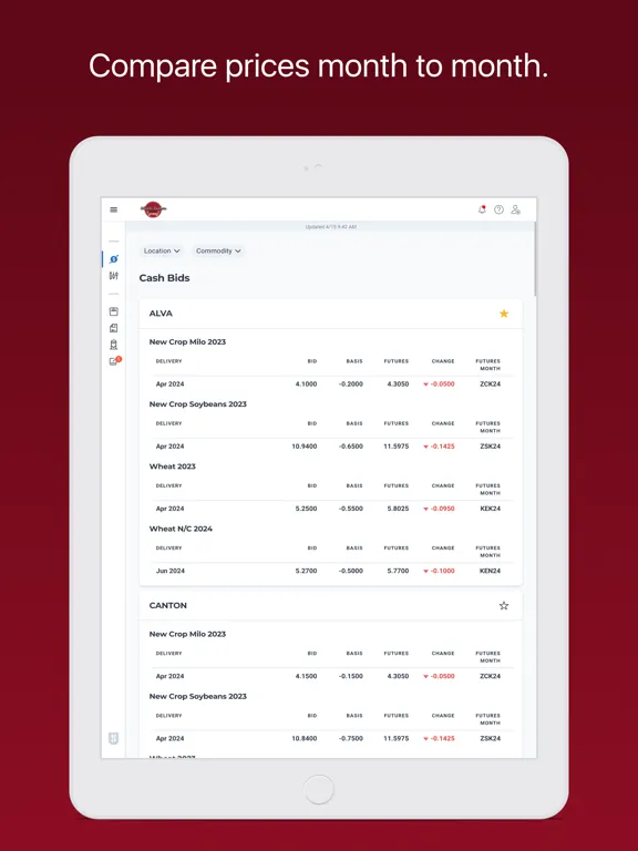 Ảnh chụp màn hình của Wheeler Brothers Grain Co. iPad 