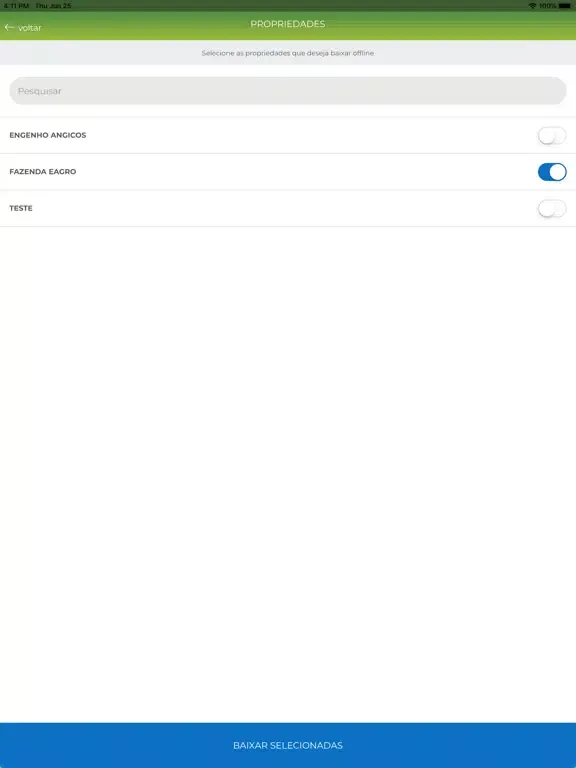 صور e-Agro - Modo Offline iPad 