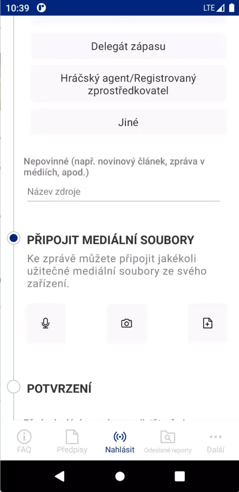 FAČR Integrity Screenshots