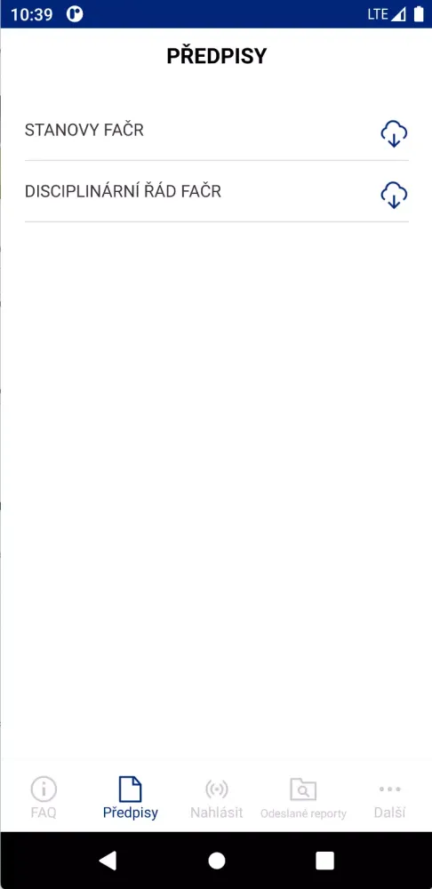 FAČR Integrity Screenshots