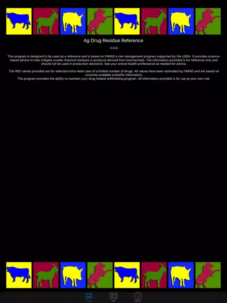 Ag Drug Residue Reference iPad  Screenshots