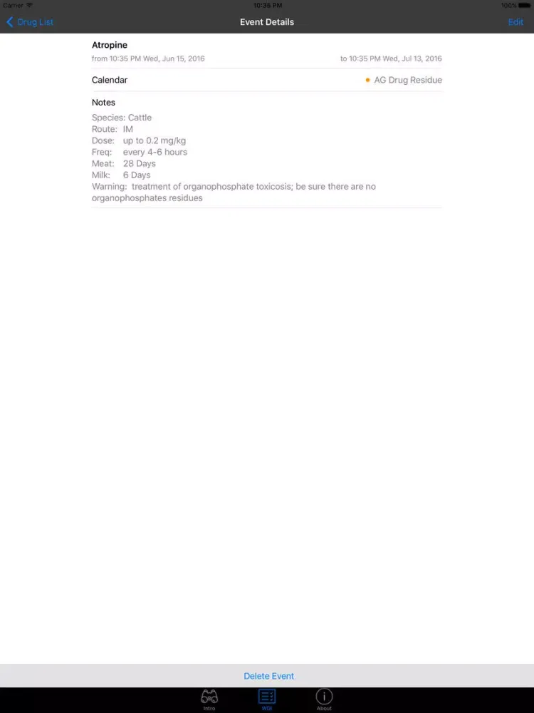 Ag Drug Residue Reference iPad  Screenshots