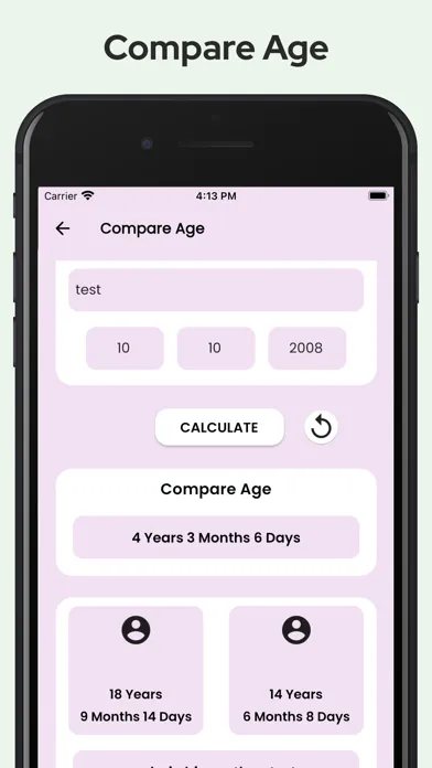Tangkapan layar Age Calculator - compare