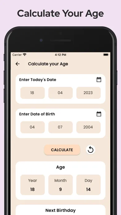 Tangkapan layar Age Calculator - compare