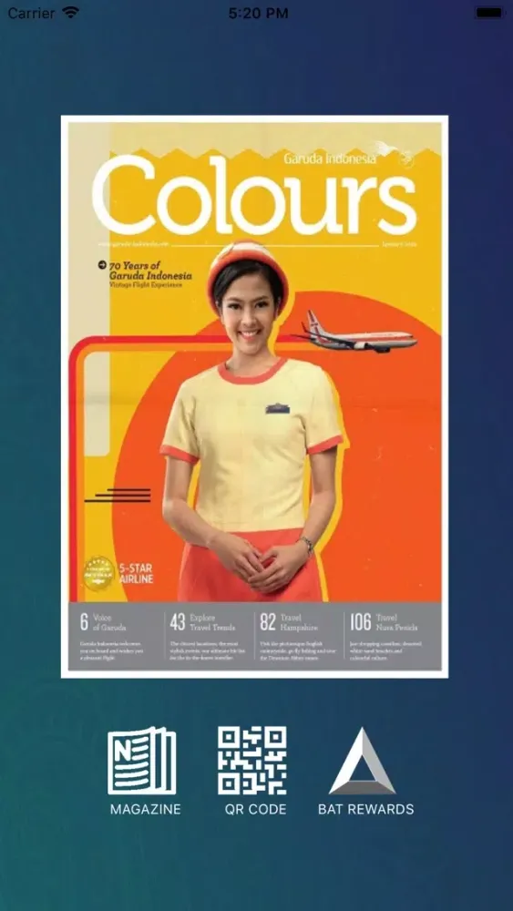 Capturas de tela do Garuda Colours Magazine