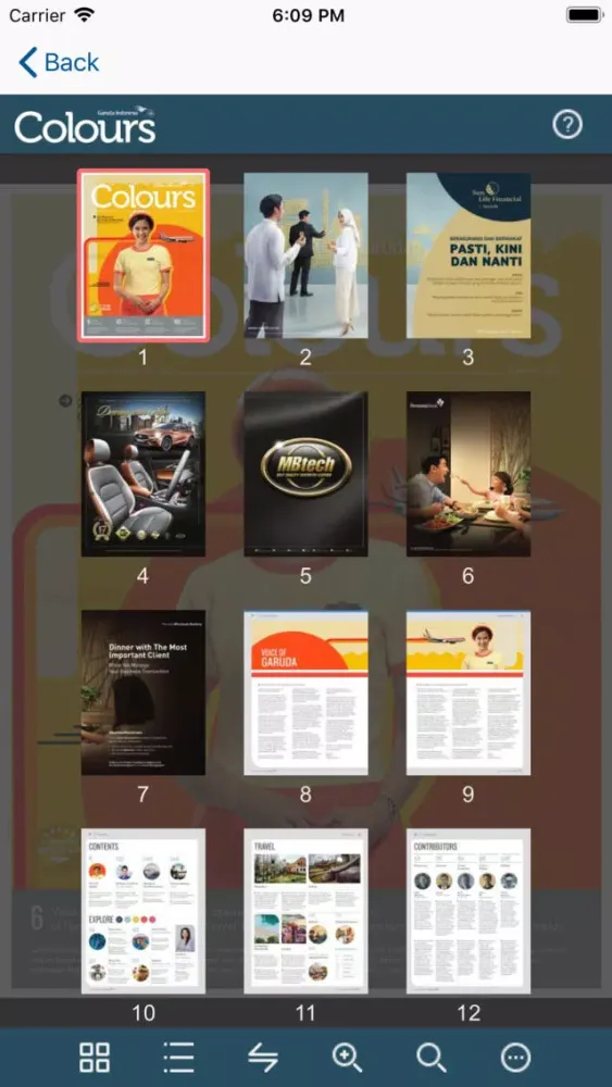 Capturas de tela do Garuda Colours Magazine