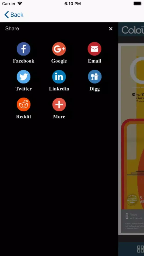 Capturas de tela do Garuda Colours Magazine