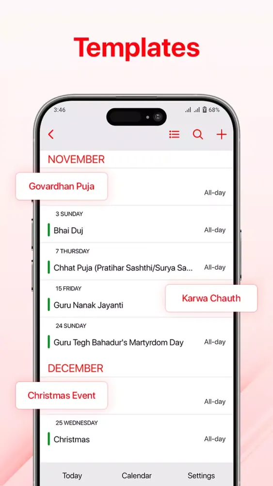 Tangkapan skrin Calendar ios 18 -Calendar 2025