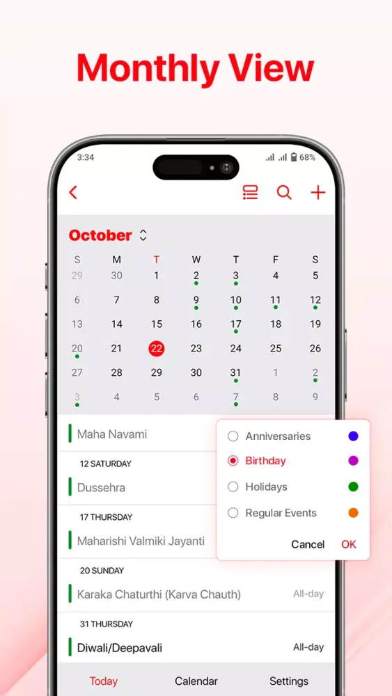 Tangkapan skrin Calendar ios 18 -Calendar 2025